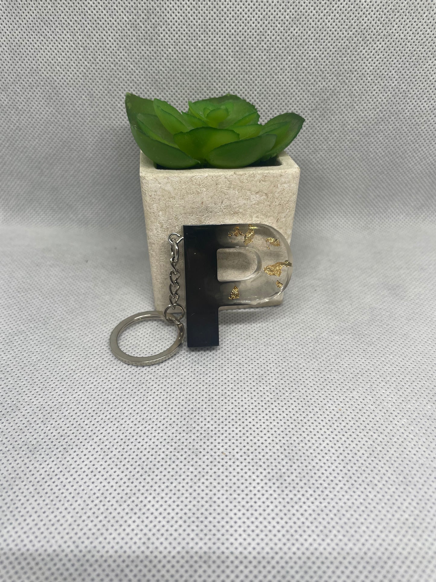 Porte clé Lettre NOIR/OR