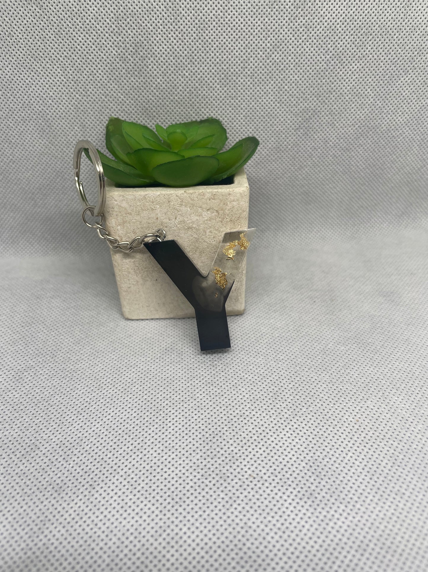 Porte clé Lettre NOIR/OR